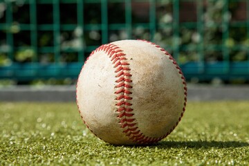 Sports white Baseball ball on sport court