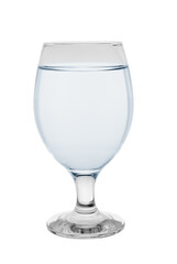 Transparent glass filled with pure water. Isolated on a white background