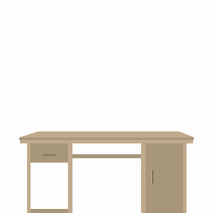 Real wood table on white background