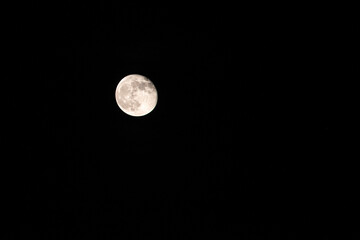 Cloudless night sky and full moon