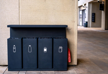 Recycling bin in the shopping center