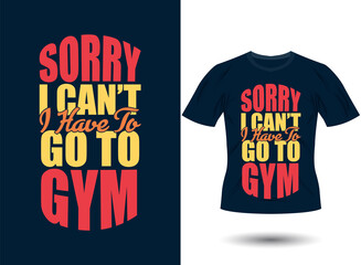 Gym typography t shirt design