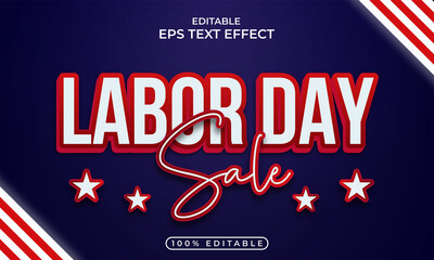 Colorful labor day editable text effect concept