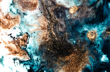 Ripples of agate. Treasury of art. Swirls of marble. Abstract fantasia with golden powder. Extra special and luxurious- ORIENTAL ART.  Natural luxury.