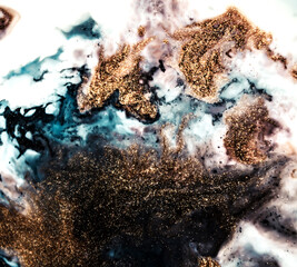 Natural luxury. Ripples of agate. Treasury of art. Swirls of marble. Abstract fantasia with golden powder. Extra special and luxurious- ORIENTAL ART.  