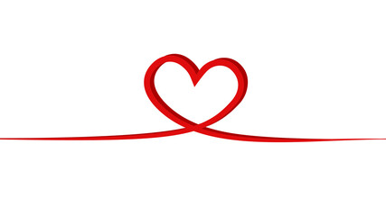 Heart continuous line drawing, vector illustration of the concept of valentines day or love