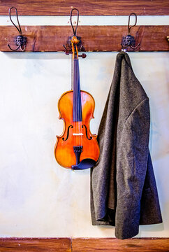 beautiful old violin - close up