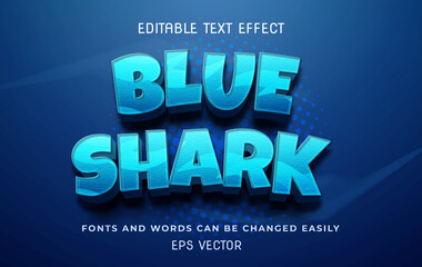 Blue Shark 3d editable text effect