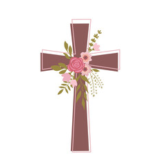 Easter cross with flowers