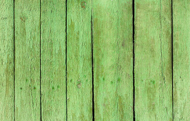 green wooden planks background texture.