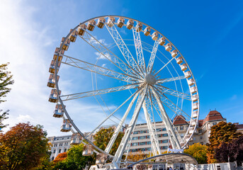 Fototapeta premium Ferris Wheel (Budapest Eye) in center of Budapest, Hungary