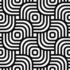 Gardinen nahtloses Schwarzweiss-Muster © stefonmilos