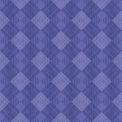 Color trend of the year 2022 Very Peri. Seamless pattern plaid background. Design texture elements for fabric, tile, banner, template, card, cover, poster, backdrop, wall. Vector illustration.