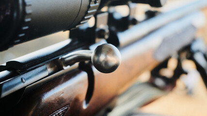 Ball-shaped bolt handle of a small-caliber rifle