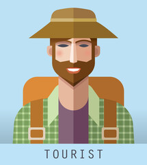 Tourist - vector  icon