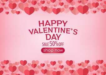 happy valentine's day banner design for website 