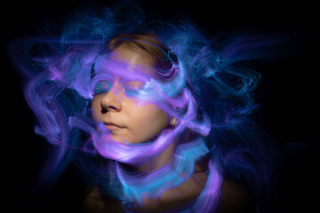 	
lightpainting portrait, new art direction, long exposure photo without photoshop, light drawing...