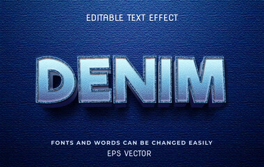 Denim jeans style 3d editable text effect
