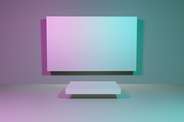 pastel color illustration product background stand or podium pedestal on empty display with blank backgrounds. 3d rendering