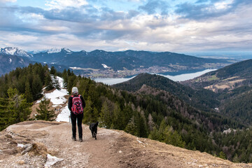 Hiking during early spring in the Bavarian alps