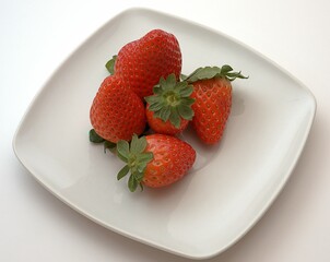 fresas en plato de postre