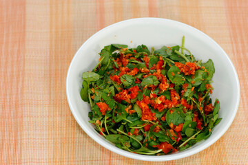 Watercress or Cress with Red Bell Pepper, Carrot and Ginger