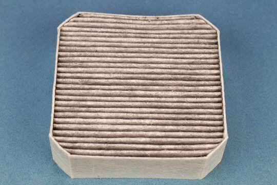 Small Clean Unused Gray Color Square Air Pre-Filter Close-up