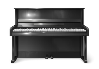 Fototapeta na wymiar Realistic Black Piano