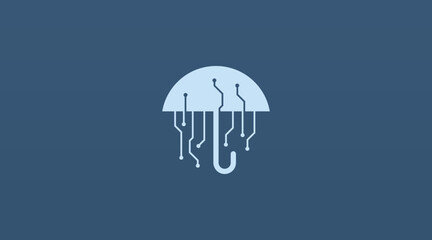 Simple Rain Logo Design Concept. Minimalist Design Logo of Rain Logo Template