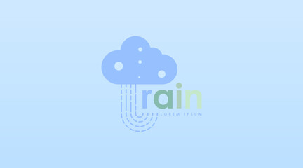 Simple Rain Logo Design Concept. Minimalist Design Logo of Rain Logo Template