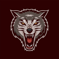Wolf Head Mascot logo illustration