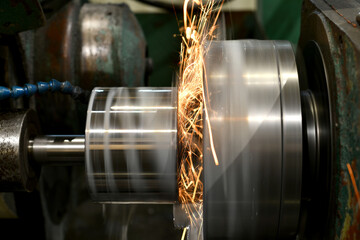 High-precision finishing of the inner surface of a round part with an abrasive wheel on a...