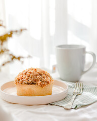 coffee and apple crumble cake