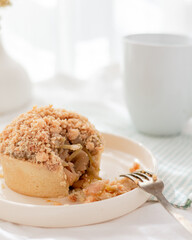 coffee and apple crumble cake
