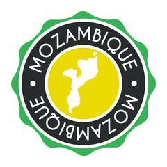 Mozambique Badge Map Vector Seal Vector Sign. National Symbol Country Stamp Design Icon Label. 