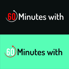 Fototapeta premium 60 Minutes with Simple and Creative Logo Design 