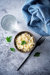 Squid egg mayonnaise salad in a bowl