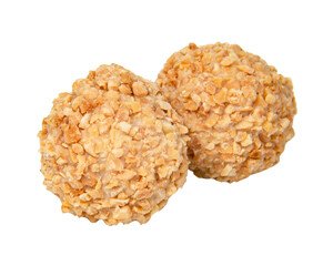 Peanut wafer balls sweet isolated on the white background