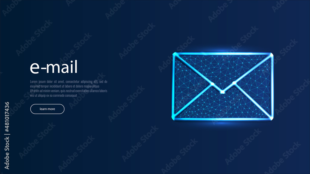 Poster message mail line connection. low poly design. abstract geometric background. vector illustration.