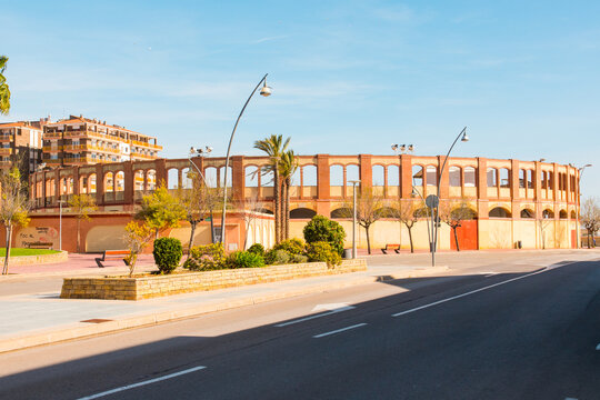Vinaros, Castellon province, Spain. Plaza de Toros. Former bullring, the closest to the sea in Spain.