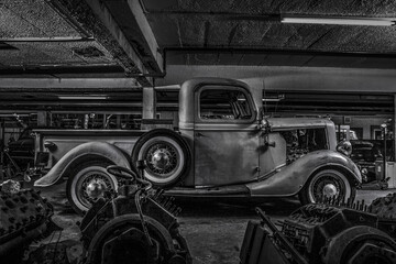 old truck in garage