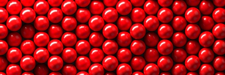 Red spheres in the form of a pattern. Geometric structure. 3d rendering