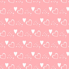 Cute  hearts vector pattern. Valentine's Day  background. Beautiful hearts.