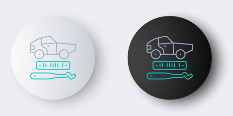Line Car theft icon isolated on grey background. Colorful outline concept. Vector