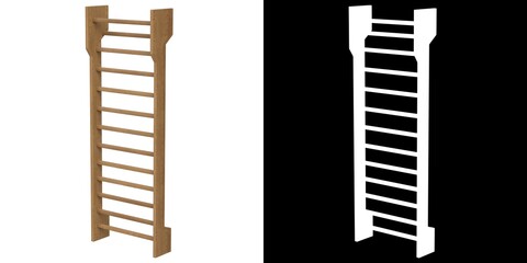 3D rendering illustration of a gymnastic wall bars