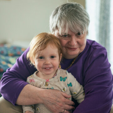 Grandmother And Granddaughter Hanging Out