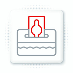 Line Donate or pay your zakat as muslim obligatory icon isolated on white background. Muslim charity or alms in ramadan kareem before eid al-fir. Colorful outline concept. Vector