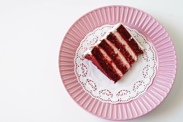 A red velvet cake portion