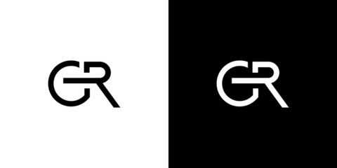 Naklejka premium Modern and unique letter GR initials logo design