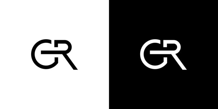 Modern and unique letter GR initials logo design